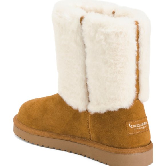 NWT  KOOLABURRA BY UGG Aubrei Cozy Suede Boots Chestnut 264tn - Picture 2 of 3